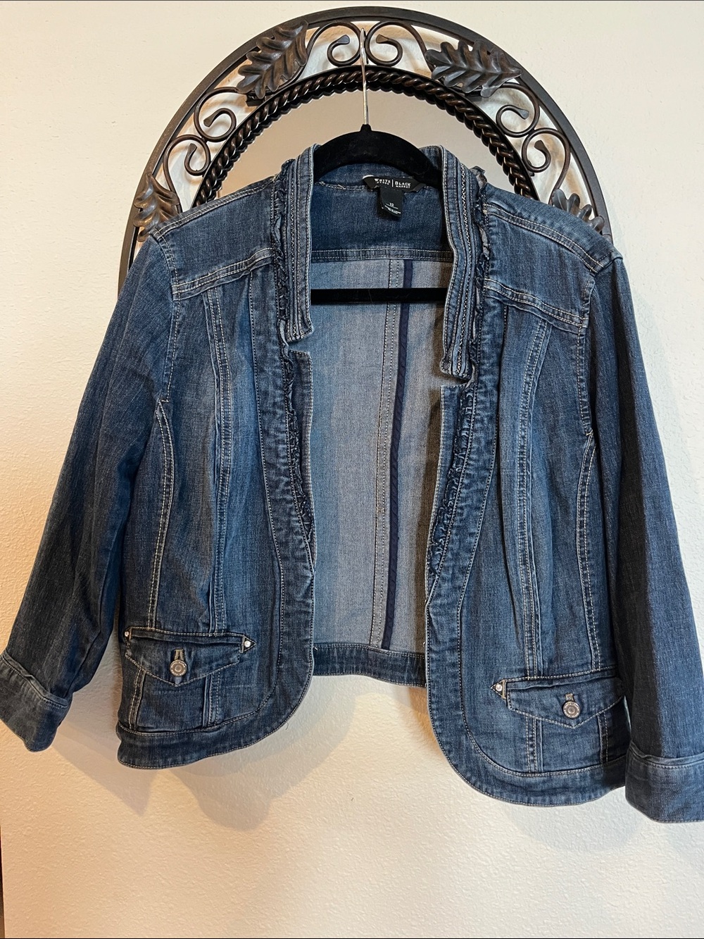 White House Black Market Women's Blue Denim Jean Jacket